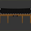 Classic Traditional Chinese Pavilion Model Featuring Wooden Frame Black Tiled Roof And White Edge Decorations
