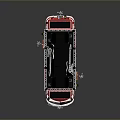 Stylish Red Food Truck with Flame Design Serving Delicious Mobile Food