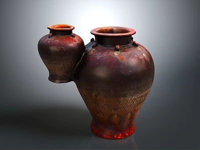 Wine Jar Wine Jar Wine Jar Ceramic Jar Set Wine Jar Clay Pottery 3d model