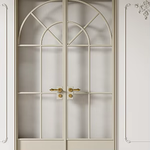 French glass double door SU model 3d model