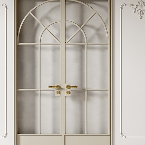 French glass double door SU model 3d model