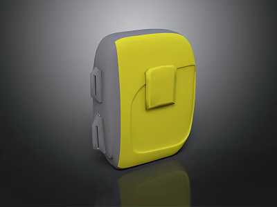 Portable Electronic Device Yellow And Gray Compact Design With User Friendly Interface 3d model