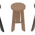 Wooden Bar Stool With Woven Seat And Triangular Legs Multiple Color Options