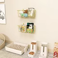 Wire Wall Mounted Storage Baskets Organizing Kitchen Pantry Items And Containers 3d model