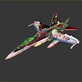 White Black Red Fighter Jet Model With Number 10 And Red Accent Wings Tail