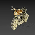 Orange Modern Motorcycle With Black Seat Stylish Headlight And Sleek Design