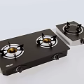 TOPF Gas Stoves With Black Two Burner And White Single Burner Design