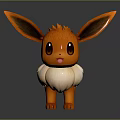 Cute Orange Flareon 3D Cartoon Game Character With Big Ears And Fluffy White Chest