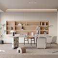 Home Study Desk Bookcase Ornaments Vase Book Single Chair Stool Decorative Cabinet Computer Wardrobe 3d model