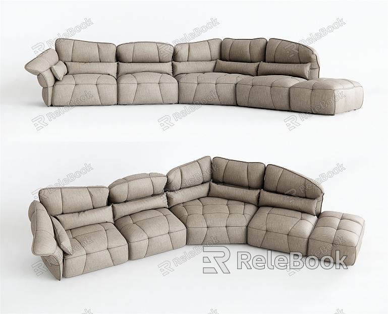 Modern Multiplayer Sofa Long Sofa Sofa Leisure Sofa model