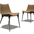 Modern Dining Chair Leather Dining Chair Single Chair 3d model