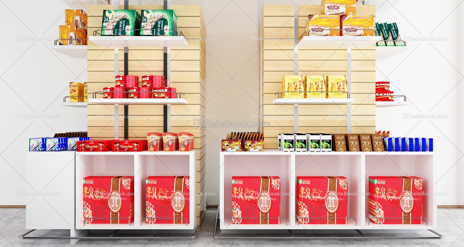 Island cabinet in supermarket 3d model