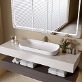 Modern Bathroom Cabinet Bathroom Counter Basin Bathroom Decoration Mirror Cabinet Sink 3d model