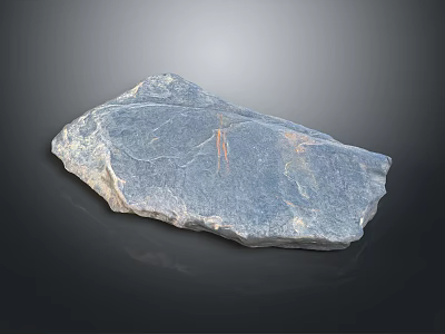 Natural Gray Stone Slab With Textured Surface For Home Decor And Countertops 3d model