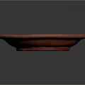 Red Carved Sculpture Plate With Intricate Decorative Edges And Embossed Center Design