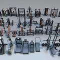 Assorted Sports Equipment For Home Gym Including Treadmills Dumbbells And Weight Benches