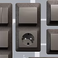 Various Modern Gray Switch Panels With Different Sockets And Neat Layout Design 3d model