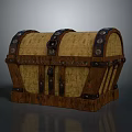 Vintage Wooden Storage Chest With Metal Accents And Decorative Design For Household Use