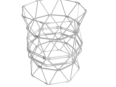 Geometric Metal Wire Structure With Interconnected Lines For Decorative Use 3d model