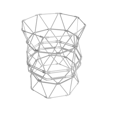 Geometric Metal Wire Structure With Interconnected Lines For Decorative Use 3d model