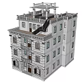 White Exterior Multi Story Detached Villa With Balconies Windows Green Trees Lawn And Parked Cars