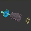 Bike Replacement Parts With Blue Round Bolt And Gray Plastic Components 3d model
