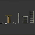 Essential Industrial Construction Components Including Metal Ladders Railings Poles And Tools