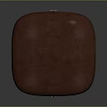 Stylish Burgundy Square Ottoman Upholstered with Soft Fabric and Round Decorative Button