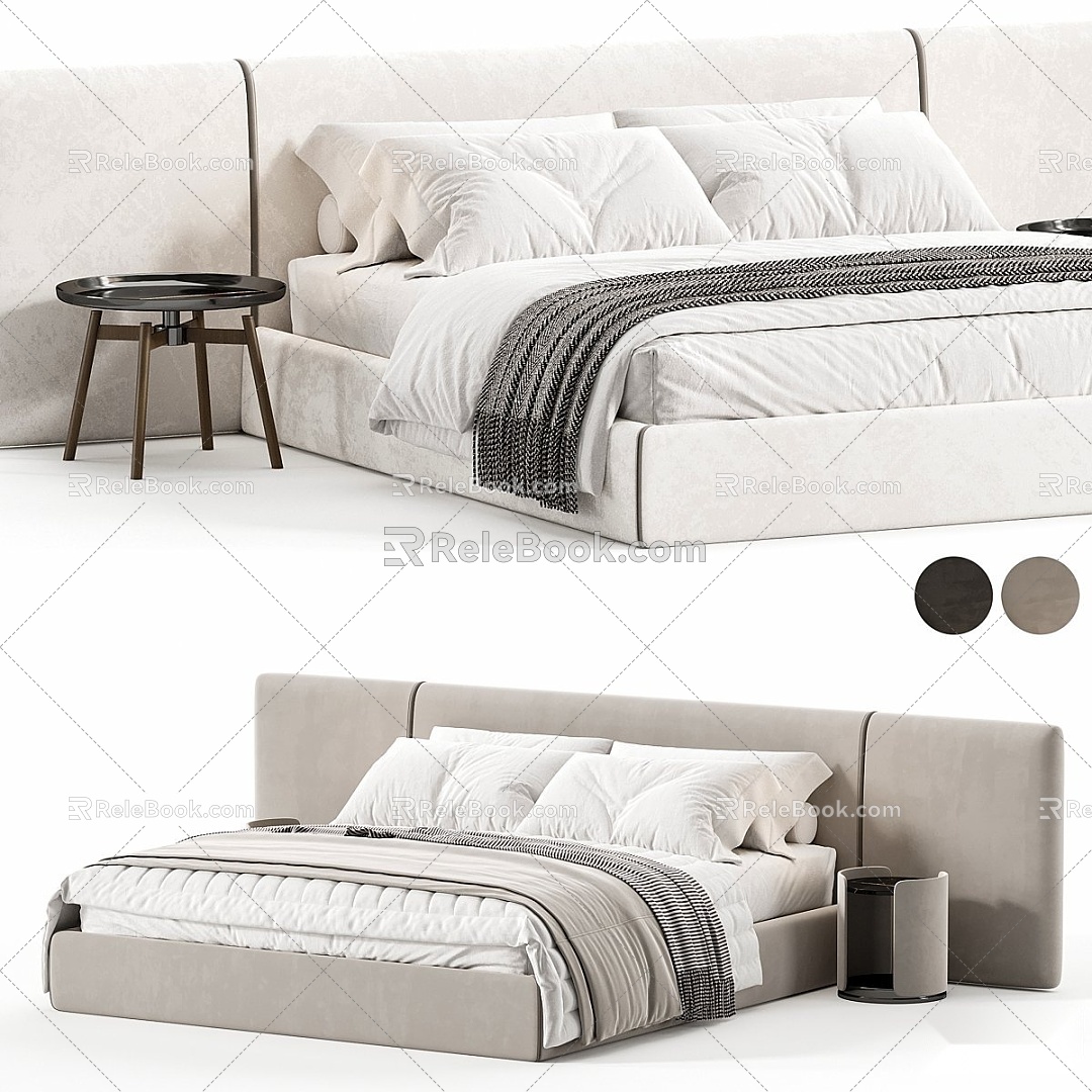 Modern Double Bed 3d model