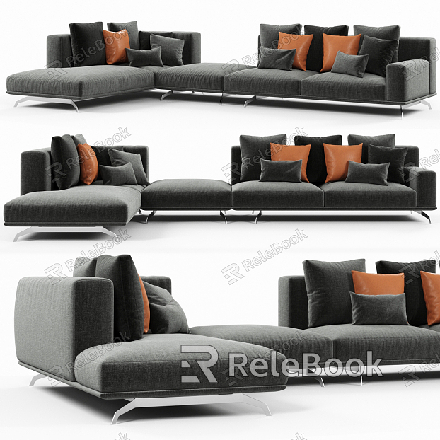 Modern Multi-Person Sofa Fabric Corner Sofa model