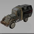 Rusty Vintage Old Truck Exterior With Red Stripe And Weathered Design