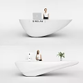 Modern reception desk 3d model