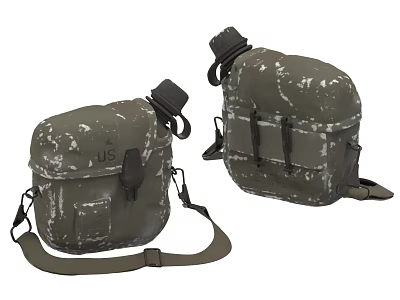 US Military Camouflage Backpacks With Tactical Straps And Two View Design 3d model