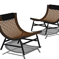 Sleek Modern Woven Leisure Chairs With Black Frame And Back Cushions Design