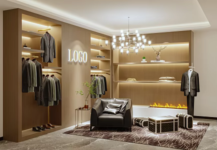 Men's clothing studio clothing store 3d model