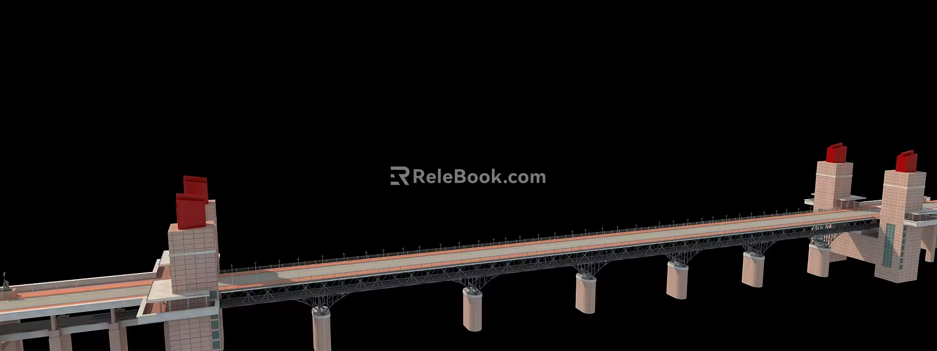 Nanjing Yangtze River Bridge Modern Bridge 3d model