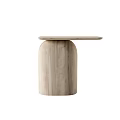 Wooden Coffee Table with Square Top and Rounded Base Modern Minimalist Design 3d model
