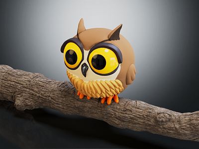 Modern Owl Cartoon Owl 3d model