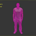 Bald Man Wearing Gray Short Sleeve T Shirt and Gray Sweatpants Standing Pose
