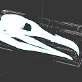 Marine Aquatic Animal Skull Featuring Long Sharp Beak and Bone Structure Details 3d model