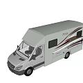 White Camper Van With Jubilee Logo Decorative Stripes And Windows 3d model