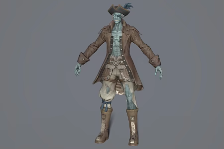 Modern zombie monster game character anime character 3d model