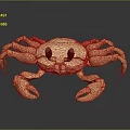 Golden Aquatic Crab With Shiny Shell Black Eyes And Textured Legs
