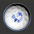 Handcrafted Decorative Bowl With Artistic Sculpture Carving And Intricate Blue And White Patterns