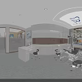 Sanhe Dental Clinic Reception Area With Modern Bright Interior And Yellow Chairs