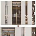 Modern Luxury Dresser With Golden Accents Glass Doors And Storage Space