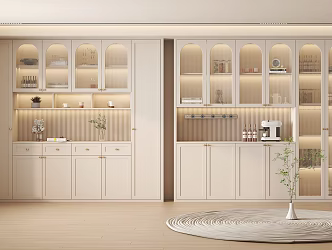 French Wine Cabinet Cream Wine Cabinet 3d model
