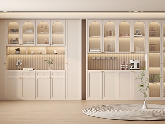 French Wine Cabinet Cream Wine Cabinet 3d model