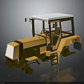 Yellow Road Grader With Cab And White Roof Mechanical Construction Equipment