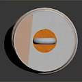 White Kitchen Paper Towel Roll With Orange Trim And Handle For Home Use